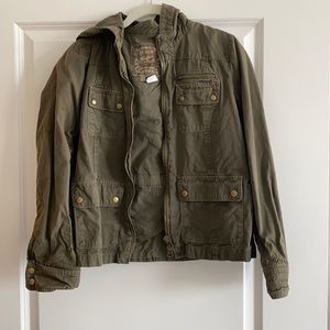 Vintage J.Crew Army Green Hooded Utility Jacket | Sz S